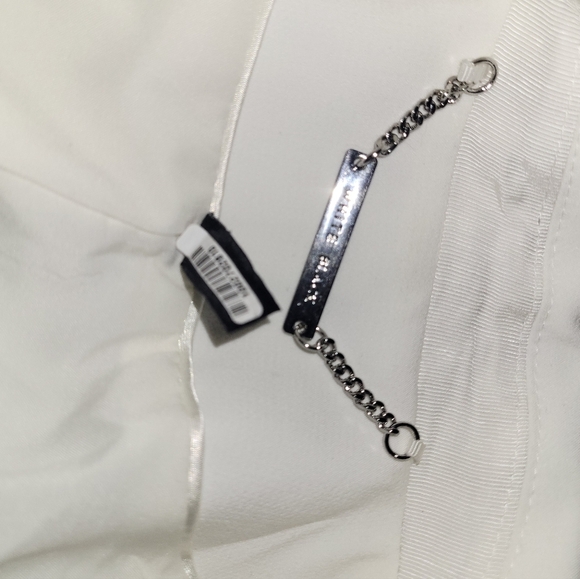 Elegant White Double-Breasted Women's Blazer White Black - Picture 6 of 14